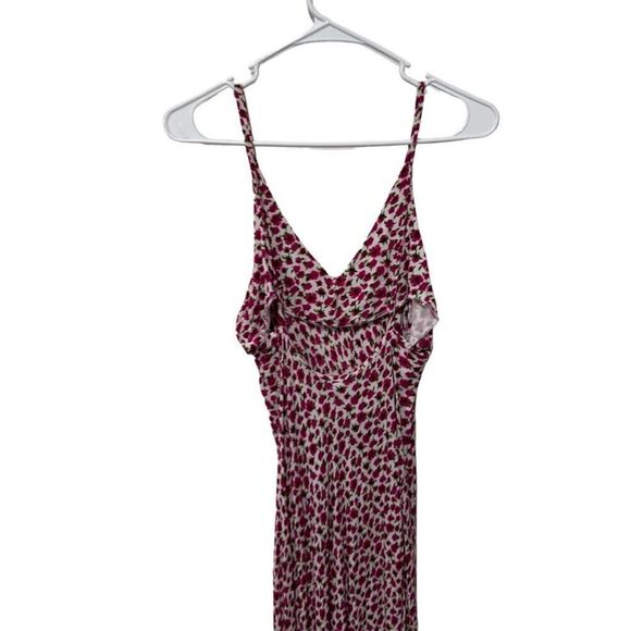 Stone Cold Fox Dogtown Pink Floral V-Neck Contrast Pleat Maxi Dress Size 2 - Picture 4 of 11